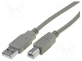 Cablu USB 2.0 VCOM A la B nichelat 3m gri PVC