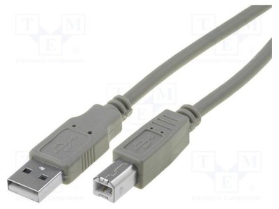 Cablu USB 2.0 VCOM A la B nichelat 3m gri PVC foto