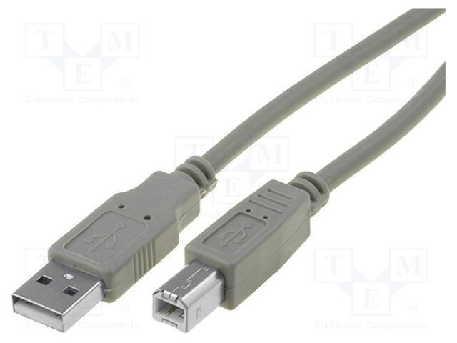 Cablu USB 2.0 VCOM A la B nichelat 3m gri PVC