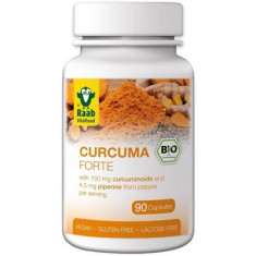 Turmeric ( Curcuma) Forte Bio 500Mg, 90 Capsule Vegane Fara Gluten