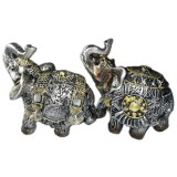 Set 2 elefanți din rășină, Feng Shui, 8,5x8x4,5 cm