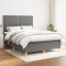 vidaXL Pat box spring cu saltea, gri &icirc;nchis, 140x190 cm, textil 3142250