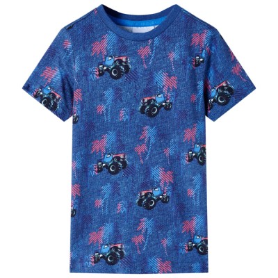 Tricou de copii, albastru &amp;icirc;nchis melanj 92 foto