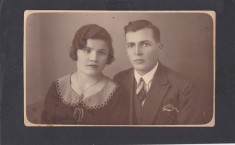 Foto tip Carte Postala Romania - cuplu indragostiti - foto atelier Constantinopol Em. Dollas Galati