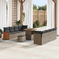 vidaXL Set de canapele pentru grădină 11 pcs Gri 80 x 80 x 71 cm 3363278