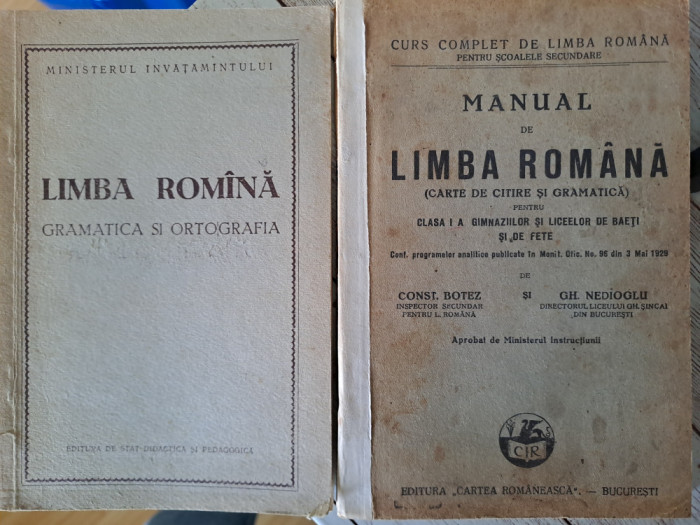 Manuale Limba Romana, gramatica, interbelic