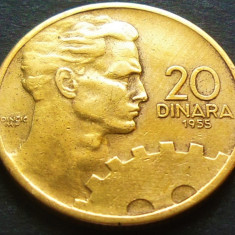 Moneda 20 DINARI / DINARA - RSF YUGOSLAVIA, anul 1955 *cod 4676