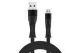CABLU DATE INCARCARE FISH USB LA MICRO USB 1M 2.4A NEGRU