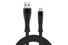 CABLU DATE INCARCARE FISH USB LA MICRO USB 1M 2.4A NEGRU