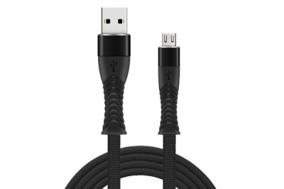 CABLU DATE INCARCARE FISH USB LA MICRO USB 1M 2.4A NEGRU foto