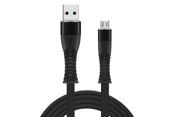 CABLU DATE INCARCARE FISH USB LA MICRO USB 1M 2.4A NEGRU