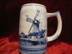 HALBA DELFT BLUE OLANDA DECOR MOARA DE VANT 13.5 CM foto