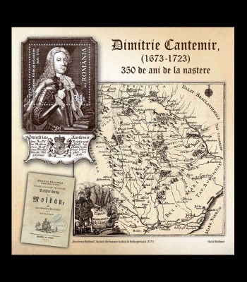 ✅RO 2023 ,LP 2400 a ,&amp;quot;Dimitrie Cantemir, 350 de ani de la naștere &amp;quot;, colita ,MNH foto