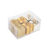 Set decor brad - cadou auriu - 4,5 cm - 6 buc/set Best CarHome, Oem