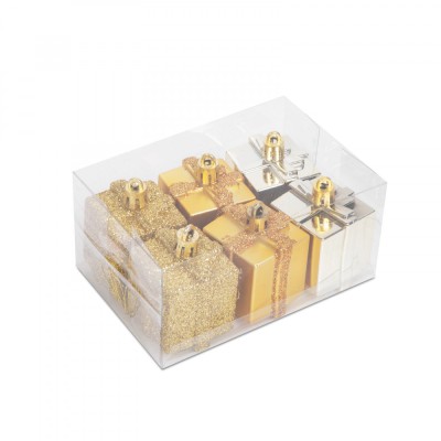 Set decor brad - cadou auriu - 4,5 cm - 6 buc/set Best CarHome foto