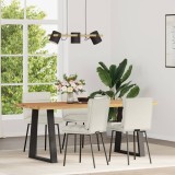 vidaXL Scaune de bucătărie, 4 buc., crem, catifea 3315391