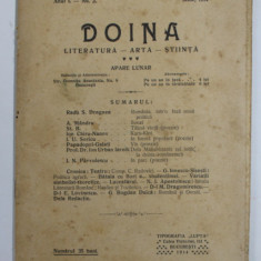 DOINA , REVISTA DE LITERATURA - ARTA - STIINTA , ANUL I , NR. 2 , IUNIE , 1914 , PREZINTA PETE SI URME DE UZURA