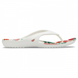 Slapi Crocs Kadee II Printed Floral Flip Alb - White/Floral