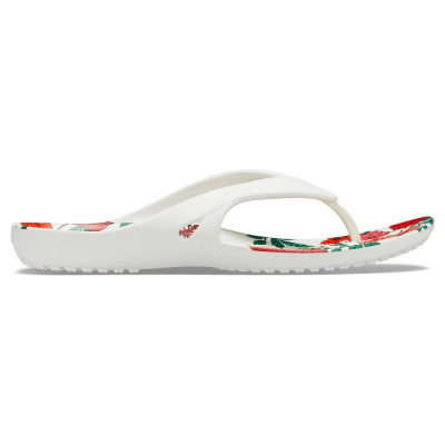 Slapi Crocs Kadee II Printed Floral Flip Alb - White/Floral foto