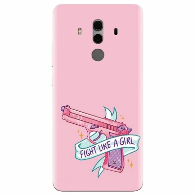Husa silicon pentru Huawei Mate 10, Fight Like A Girl foto