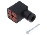 Conector cu valvă HIRSCHMANN mufe 18mm mamă PIN 4 unghi 90&deg;