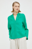 Marc O&#039;Polo bluza din in culoarea verde, neted