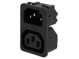 Conector alimentare AC IEC 60320, soclu C14/C13, 10A 250VAC
