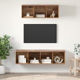 vidaXL Set dulap TV 2 pcs Lemn vechi 37 x 37 x 142.5 cm Lemn compozit