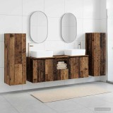Cumpara ieftin Set dulap baie 5 buc. Lemn vechi 136 x 35 x 80 cm