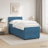 Cumpara ieftin Pat boxspring cu saltea albastru 80 x 200 cm Catifea