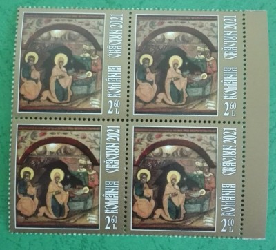 TIMBRE ROMANIA MNH LP2346/2021 CRACIUN 2021 BLOC DE 4 TIMBRE foto