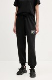 Adidas Originals pantaloni de trening din bumbac Graphic Jogger femei, culoarea negru, cu imprimeu, JC7770