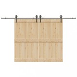 VidaXL Set feronerie pentru uși glisante, negru, 366 cm, oțel