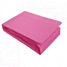 Husa de Pat si 2 Fete de Perna tip Jersey, Fucsia, 160x200 cm (Bumbac 100%)