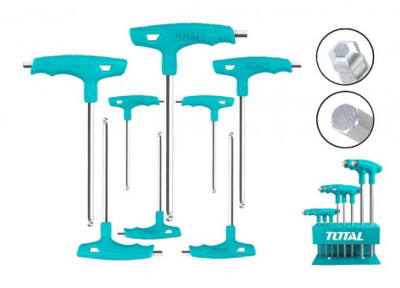 TOTAL - SET 8 CHEI IMBUS CU PUNCT IN T: 2-10MM, CR-V (INDUSTRIAL) PowerTool TopQuality foto