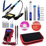 Kit Lipit Letcon 60W Temperatura Reglabila, Multimetru Digital, Fludor, Varfuri, Penseta, Pompa Dezlipit, Surubelnita