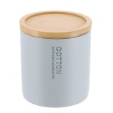 Cutiuță Rotundă Polirășină &ndash; Azur/Bamboo 9.5&times;11 Cm