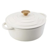 Oala din fonta emailata, 28 cm, 6 l, alba