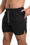 Short Sport Barbati Negru, Marimea L - Ideal Fitness, Alergare, Uz Zilnic - Calitate Premium