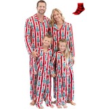Pijamale de Crăciun pentru toată familia, pijamale de Crăciun potrive pentru familie, potrivite pentru tată, mamă, fiică și fiu.