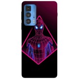 Husa compatibila cu Motorola Edge 20 model Neon Spiderman, Silicon, TPU, Viceversa, Transparent, Carcasa