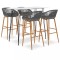 vidaXL Set mobilier de bar, 5 piese, alb și gri