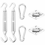 Cumpara ieftin Kit accesorii de montaj parasolar, 6 piese, otel inoxidabil