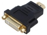 Adaptor DVI-I soclu la HDMI mufă neagră, carcasa ABS