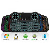 Cumpara ieftin Telecomanda cu mini tastatura Rainbow backlit MT08, Air Mouse, Touch Pad, Wireless, Iluminare led, QWERTY