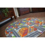 Covor copilăresc Strazi BIG CITY rotund gri, cerc 100 cm