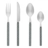 Set Tac&acirc;muri, 12 Buc, Oțel Inoxidabil, M&acirc;ner Plastic Gri Cu Modele Albe, Oem