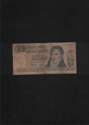 Argentina 5 pesos 1974(76) seria71257660 uzata foto