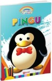 Carte Pingu. Gradinita Coloreaza pentru Copii Prescolari, Invatare Colorat cu Desene Mari