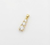 Cumpara ieftin Pandantiv din Argint Placat cu Aur , Trilogie Stralucitoare cu Cubic Zirconia